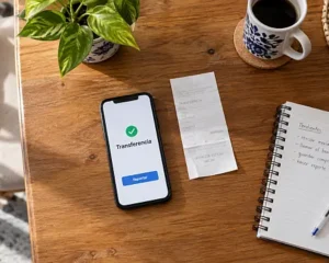 Celular con apuntes en estafa telefonica