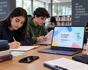 Estudiantes mexicanos estudian en una biblioteca mientras reducen distracciones digitales durante el regreso a clases