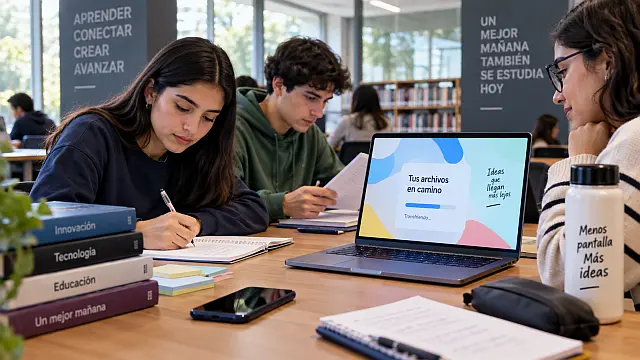 Estudiantes mexicanos estudian en una biblioteca mientras reducen distracciones digitales durante el regreso a clases